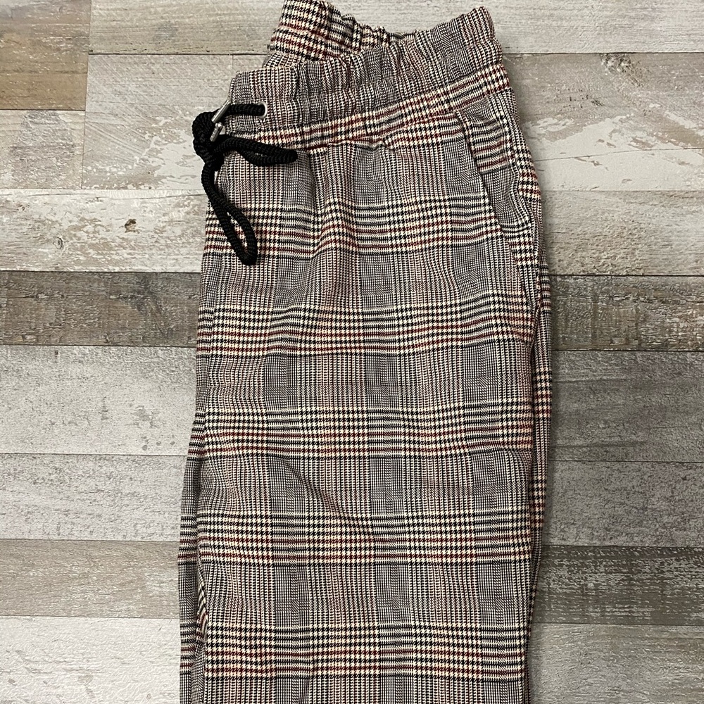 Glen Plaid Drawstring Pants!